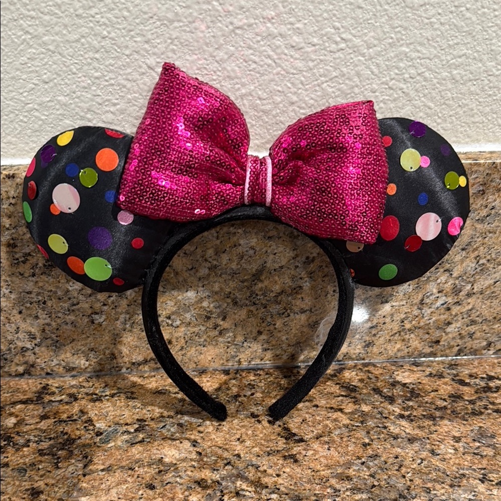 Disney Black and Pink Polka Dot Minnie Mouse Ears